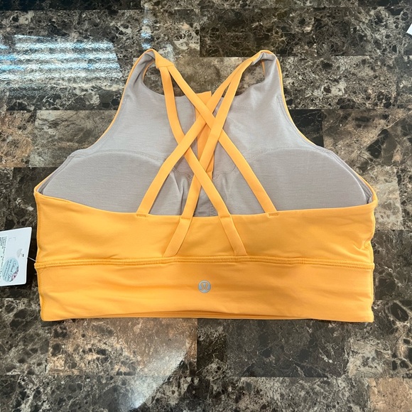 LULULEMON ENERGY HIGH NECK BRA ZIP ORANGE COLOR NWT - Picture 10 of 10